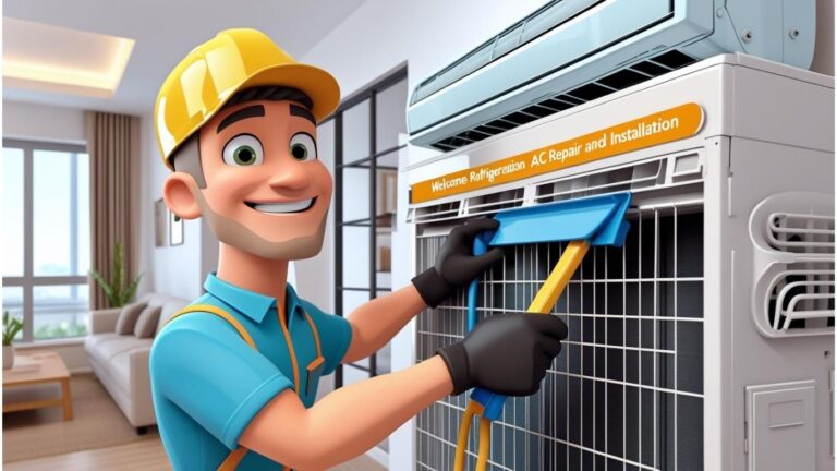 Technician providing AC repair and installation service at home near me